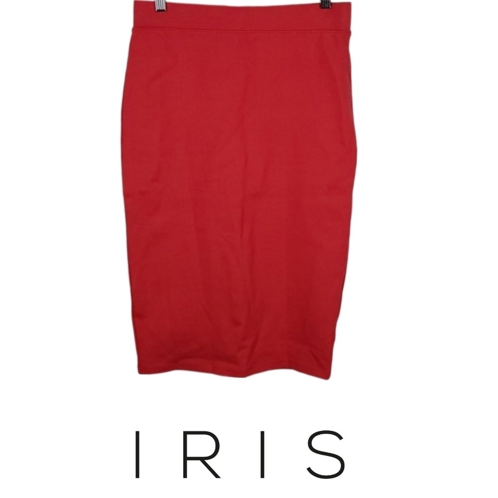 Vintage Coral Stretch Pencil Skirt